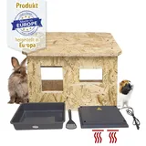 Kaninchenhaus mit Wärmeplatte & Kotwanne -beheizbar