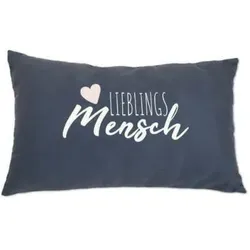 Kissen Lieblingsmensch 30 x 50 cm Polyester Grau