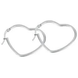 Paar Creolen FIRETTI "Schmuck Geschenk Herz", silber (edelstahlfarben), Ohrringe, Damen, Edelstahl