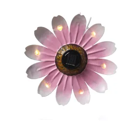 MARELIDA LED Solar Blume rosa 14cm hängend Wanddeko Solarleuchte Hauswand Hängedeko