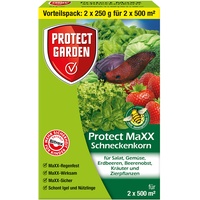 PROTECT GARDEN Protect MaXX Schneckenkorn, Ködergranulat zur Schneckenbekämpfung im Garten und Gewächshaus, Vorteilspack 2x250 g für 2x500 m2