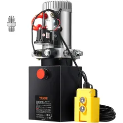 VEVOR Hydraulikpumpe Hydraulikaggregat 12 V Hydraulikaggregat 1600 W, Einfachwirkende Hydraulikpumpe Hydraulic Power Pack, 2 Gal Tank Hand Pump Hydraulikaggregat, für Aufzüge, Gabelstapler usw.