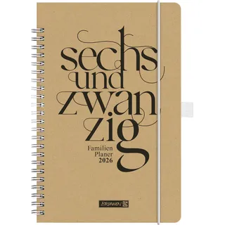 Brunnen 1070290036 Buchkalender Familienplaner 2026 "Sechsundzwanzig" A5, Papier