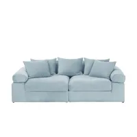 smart Big Sofa mit trendigem Cordbezug Lionore , türkis/petrol , Maße (cm): B: 242 H: 86 T: 121