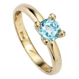 Jobo Goldring, 333 Gold mit Blautopas gelb|goldfarben 52