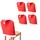 MARELIDA Stuhlhusse Weihnachtsmütze Rot/Weiß 4er Set