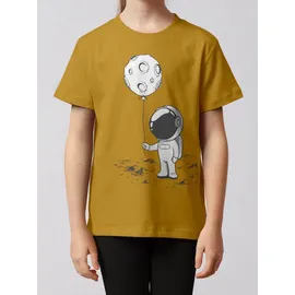 wat? APPAREL T-Shirt Kleiner Astronaut mit Luftballon in Ocker | Gr.: 110/116