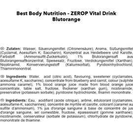 Best Body Low Carb Vital Drink Blutorange 1000 ml