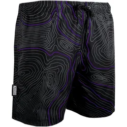 GUGGEN MOUNTAIN 2335 Herren Badehose Streifen lässige Boardshorts Linien Muster S