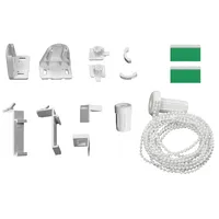 EFIXS Montageset für Minirollo - Easyrollo - Klemmrollo, Bedienlänge 150 cm, Weiss, OHNE Bohren, Rollowelle: Innendurchmesser 16 mm ~ Aussendurchmesser 17 mm ~ Set 17/150