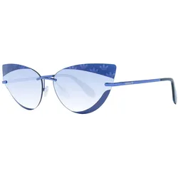 adidas Damen Sonnen-Brille randlose Katzenaugen-Brille Gradient-Gläser 100% UVA & UVB Schutz Freizeit-Brille EW3519 Blau - One-Size