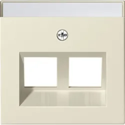 Gira Zentralplatte Mod-Jack 2-fach weiß glänzend System 55 264001 mit Beschr.Feld
