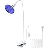 QIANYAN Volle Blaue LED Pflanzenlampe für Sämlinge, 440nm 460nm 470nm Blau Pflanzen wachsen Lampe fördern Photosynthese, 360° Schwanenhals Full Blue LED Pflanzenleuchte, Geführte wachsen Lichter