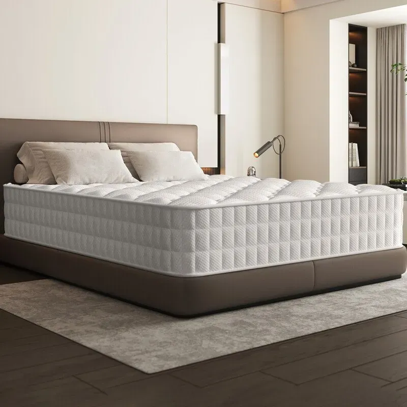Taschenfederkernmatratze, 7-Zonen-Federkernmatratze mit Spannbettlaken, 160 x 200 cm, 22 cm hoch, H3, atmungsaktiv, mit Rückenstütze, orthopädisch