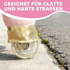 aiyaplay Reitpferd auf Rollen Spielpferd zum Reiten mit Einhorn-Design Weiß