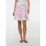Vero Moda Minirock Damen Bedruckt Pink/Weiß L