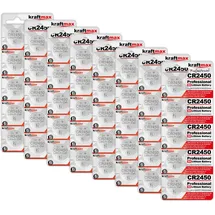 kraftmax 40er Pack CR2450 Lithium Hochleistungs- Batterie / 3V CR 2450 Knopfzelle für professionelle Anwendungen - Neuste Generation