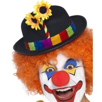 Clown Kostüm Melone mit Blume Comedy Mütze Von Smiffys