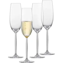 Schott Zwiesel Sektglas Muse (4er-Set), elegante Champagner Gläser mit Moussierpunkt, spülmaschinenfeste Tritan-Kristallgläser, Made in Germany (Art.-Nr. 123673), Klar, Kristall