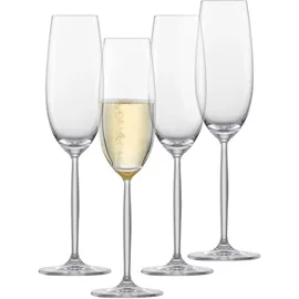 Schott Zwiesel Sektglas Muse (4er-Set), elegante Champagner Gläser mit Moussierpunkt, spülmaschinenfeste Tritan-Kristallgläser, Made in Germany (Art.-Nr. 123673), Klar, Kristall