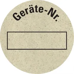 Dreifke® Inventaretikett Geräte-Nr., natur, Graspapier, selbstklebend, Ø 30mm, 18/Bogen