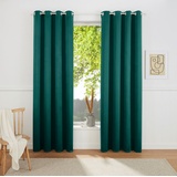 my home Vorhang »Sola«, (2 St.), Polyester, gewebt, unifarben, 2-er Pack my home darkgreen cm