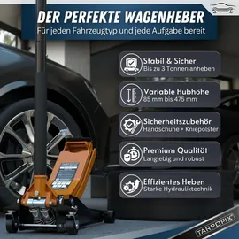 Tarpofix Rangierwagenheber Leder/Stahl 85-475 mm orange