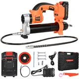 Vevor Akku-Fettpresse, 55 MPa, Einhandfettpresse mit 2,0 Ah Akku & LED-Licht, 76,2 cm Schlauch & Tragetasche, Auslöser, Kompatibel mit 18V Makita-Akkus, Schmieren von Fahrzeugen oder Maschinen