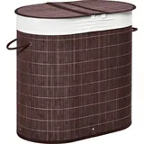 Homcom Wäschekorb 100L mit Deckel 2 Wäschesäcken, Braun