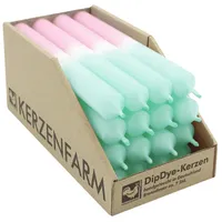 Kerzenfarm Hahn DIP DYE Stabkerzen 180 x 22 mm 16 St. mint-pastellaltrosa