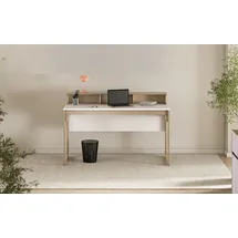 Home Affaire Schreibtisch HOME AFFAIRE "Stranda, Arbeitstisch im Skandi Style, Bürotisch in zwei Farben", beige (weiß skandi eiche), B:120cm H:92cm T:60cm, Tische, Schreibtisch, moderner Computertisch, wohnliches Home Office
