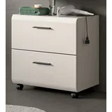 Inn.Furn Waschmaschinenunterschrank Cover (Badschrank in Kaschmir / Sand, 60 x 59 cm) auf Rollen, 2x Vollauszug Schubasten beige