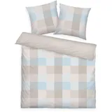 Herding Tom Tailor Flanell Bettwäsche in beige-blau | Gr.: 200x220 cm 80x80