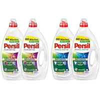 PERSIL Kraft-Gel-Set 4x 80 Waschladungen (320WL) 2x Color & 2x Universal, Flüssigwaschmittel-Set mit Tiefenrein Technologie, für reine Wäsche und hygienische Frische für die Maschine