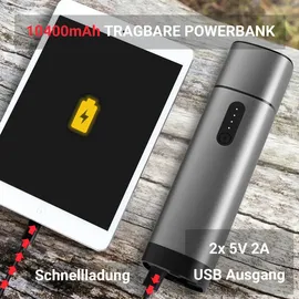 TIMIGO Starthilfe Powerbank in edlem Aluminium Design, 12V-500A Spitzenstrom, 38.4Wh Tragbare Auto Starthilfe für 6.0L Benzin- und 5.0L Dieselmotor, LED Taschenlampe