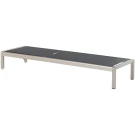 Beliani Sonnenliege 198 x 64 x 93 cm Schwarz/Silber