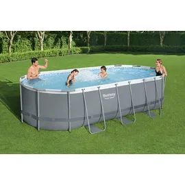 BESTWAY Power Steel Frame Pool oval Set 549 x 274 x 122 cm inkl. Filterpumpe