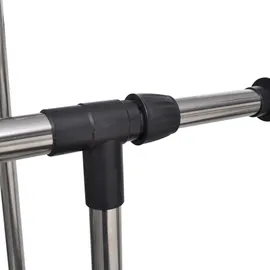 vidaXL Verstellbarer Kleiderständer 4 Rollen 2 Kleiderstangen 0 x 0 x 0 schwarz