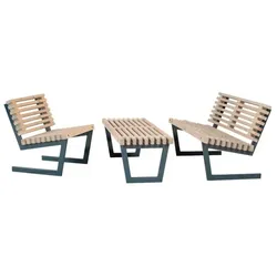 PLUS Siesta Loungeset 1 - Sessel, Bank / Tisch und Sofa - 138 cm