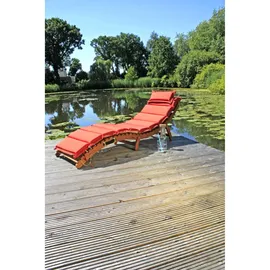 Garden Pleasure Nassau 186 x 55 x 60 cm braun/rot inkl. Auflage klappbar