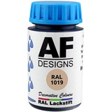 Alex Flittner Designs Lackstift RAL 1019 GRAUBEIGE seidenmatt 50ml Holz Metall Möbel Bad Retuschierlack Reparaturlack