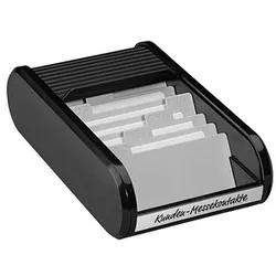 helit Visitenkartenbox schwarz/schwarz, für bis zu 300 Visitenkarten