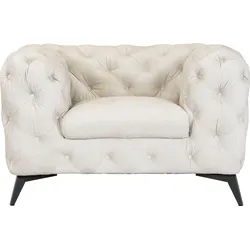 Chesterfield-Sessel LEONIQUE "Glynis Sessel", beige, B:125cm H:75cm T:97cm, Struktur (100% Polyester), Samtoptik (100% Polyester), Sessel, aufwändige Knopfheftung, moderne Chesterfield Optik, Fußfarbe wählbar