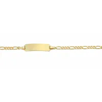 Goldarmband ADELIA ́S "585 Gold Figaro Armband 14 cm" Armbänder Gr. 14, Gelbgold 585, goldfarben (gold) Damen 585 Gold Goldschmuck für