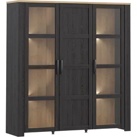 Forte Highboard Bohol 151,1 x 160,6 x 42 cm Riviera Eiche / Schwarz