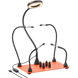 VEVOR Löthilfe Dritte Hand Magnetisch Lötstation LED Lupenlampe 4 PCB-Halter