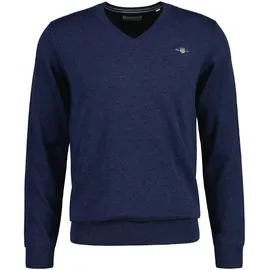 GANT Classic Cotton Pullover Mit V-ausschnitt Dark Jeansblue Melange XL