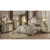 JVmoebel Schlafzimmer-Set Schlafzimmer Chesterfield in Weiß mit eleganten Nachttischen, (3-tlg., 3-teilig), Made in Europa weiß