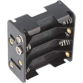 goobay Batteriehalter für 8x Mignon mit Druckknopf für Serienschaltung – Batterie Halterung Elektronik (Kunststoff)