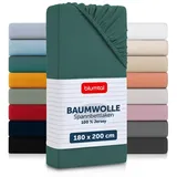 Blumtal Spannbettlaken Baumwolle-Jersey 180 x 200 cm Smaragdgrün